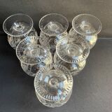 6 verres à cognac – cristal soufflé et taillé