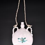 White ceramic wall gourd vase, vallauris