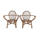 Pair of rattan armchairs