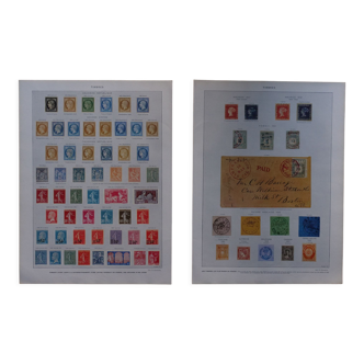 Lithographies originales sur les timbres