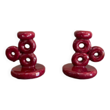 Pair of ceramic candlesticks