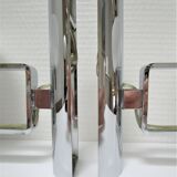 Pair of opaline and chrome wall lamps design 70s