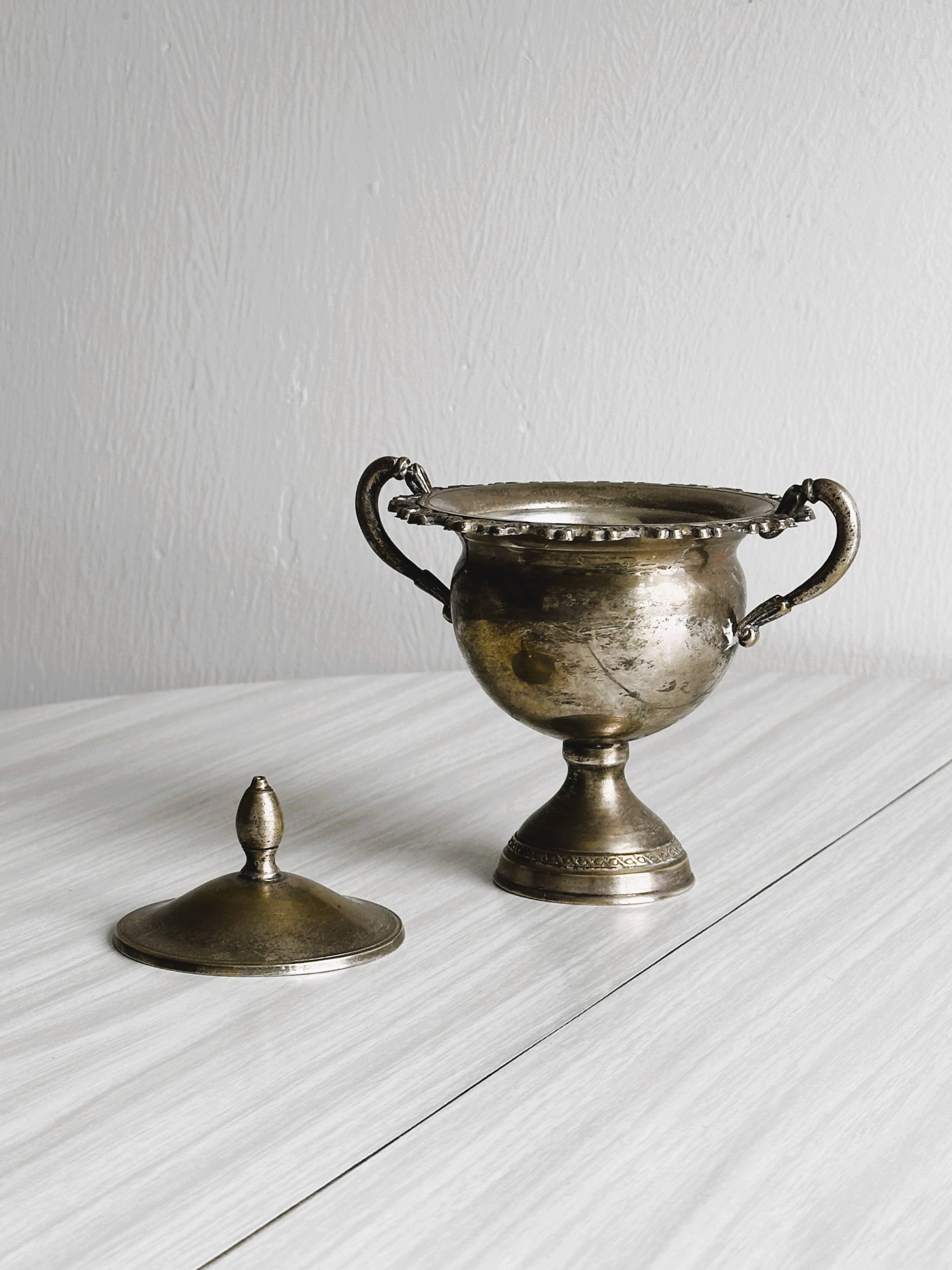 Antique silver-plated sugar bowl