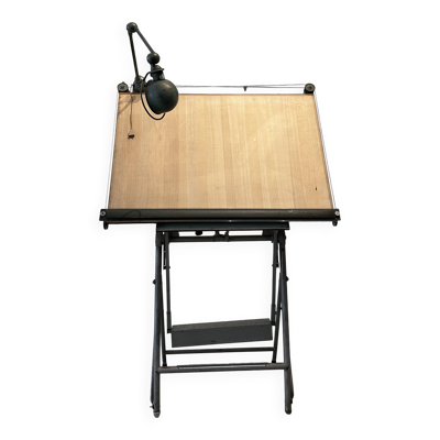 Table à dessin d’architecte Lucien Sautereau, années 1940 – Lampe Jieldé