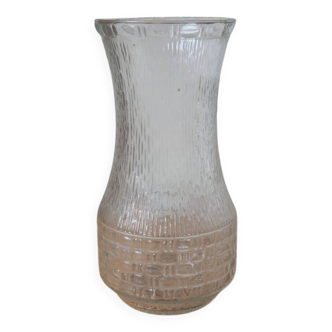 1960S MCM Patterned Pressed Glass Vase