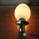 Wall lamps in chromed metal and opaline glass