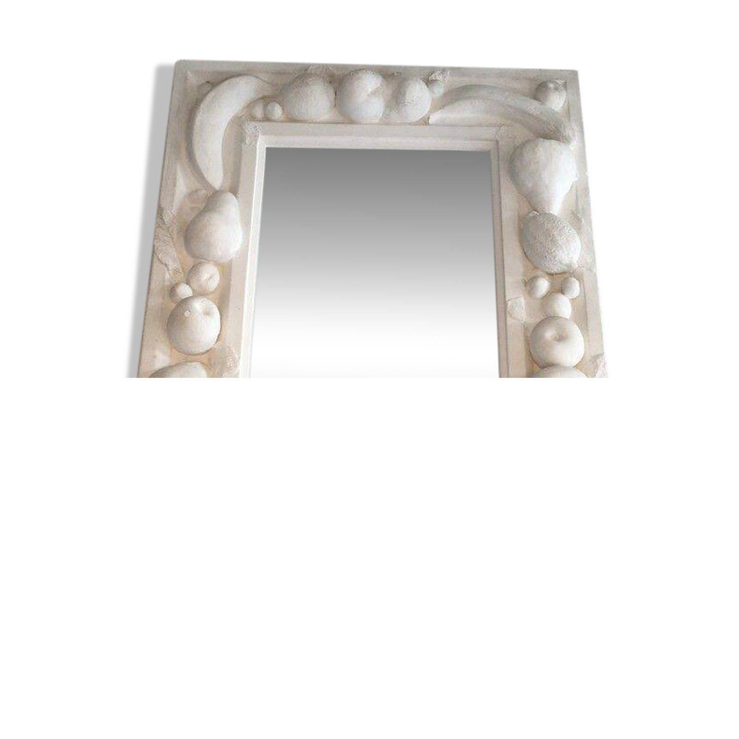 Unique decorative plaster mirror with fruit decorations