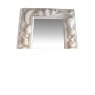 Unique decorative plaster mirror with fruit decorations