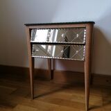 Art Deco style mirrored bedside table