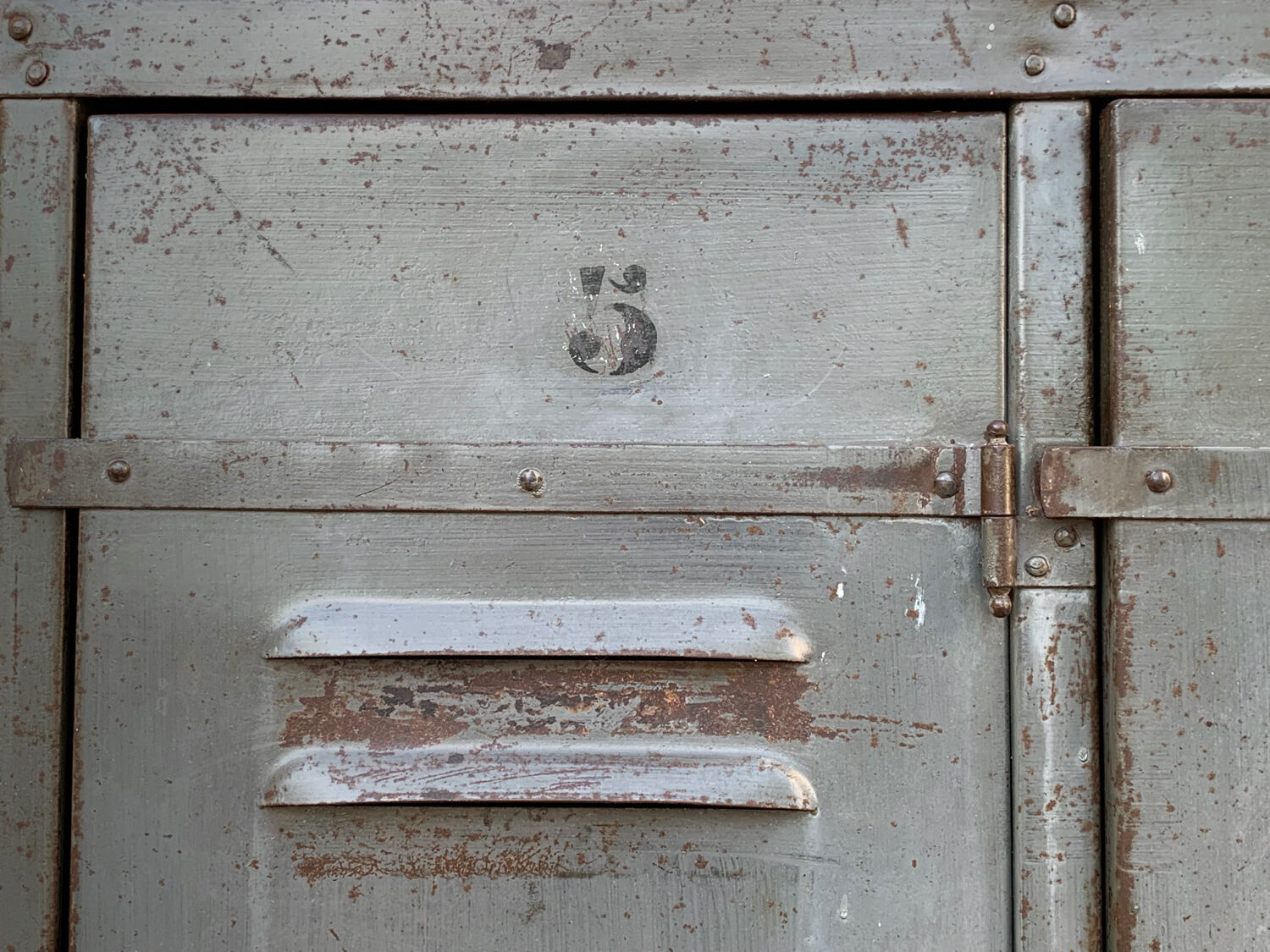 1940s industrial workshop locker room