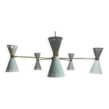 Lampadario a forma di cono in ottone