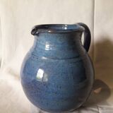 Blue ceramic glazed stoneware earthenware pitcher