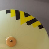 Vintage colour-patterned glass pendant light