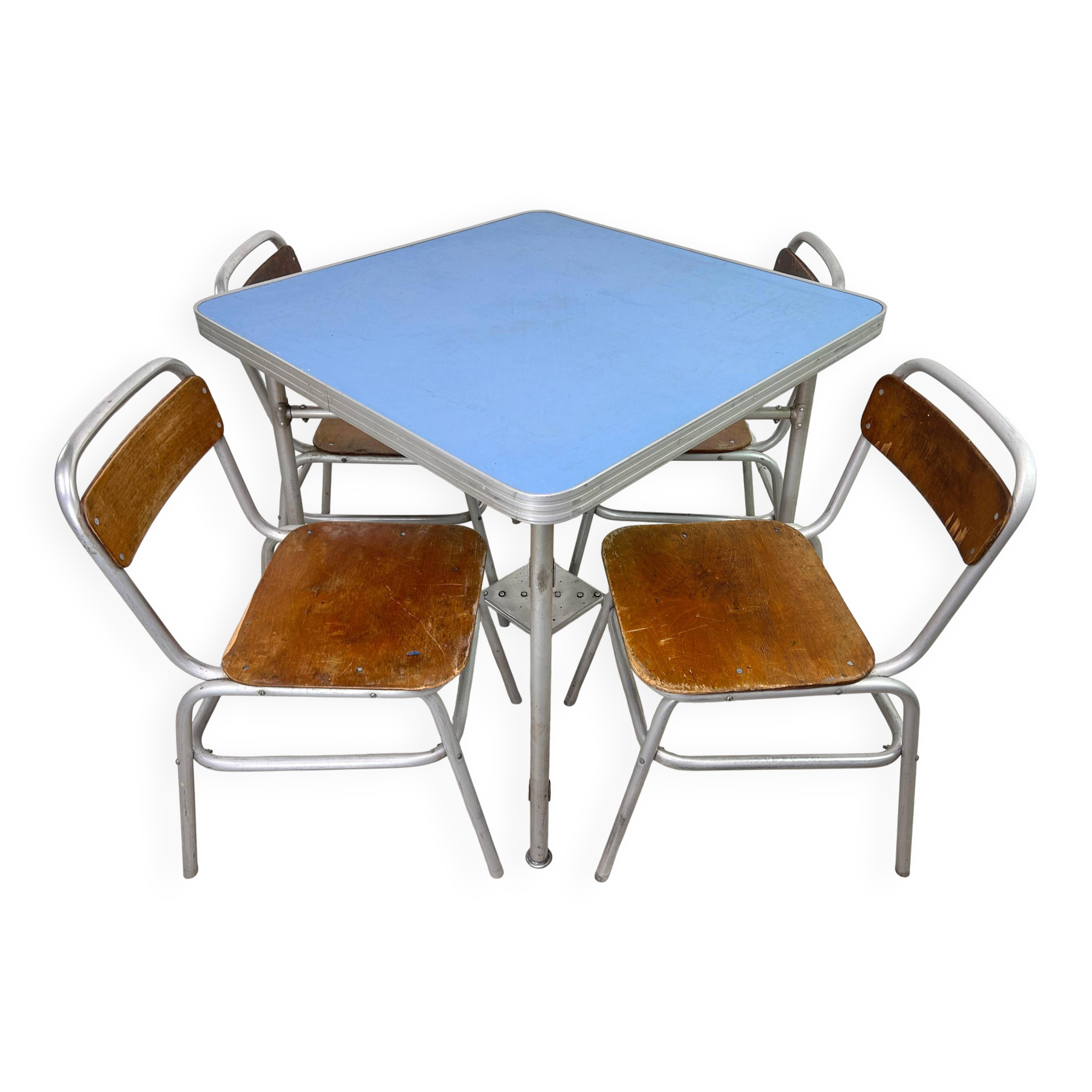 Vintage aluminium dining set
