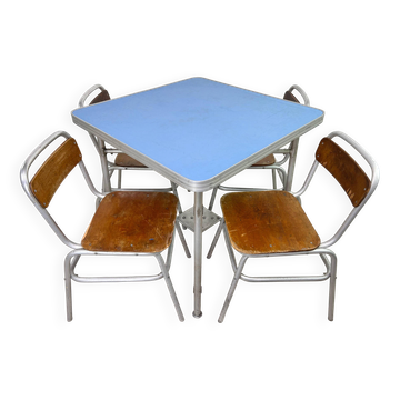 Vintage aluminium dining set