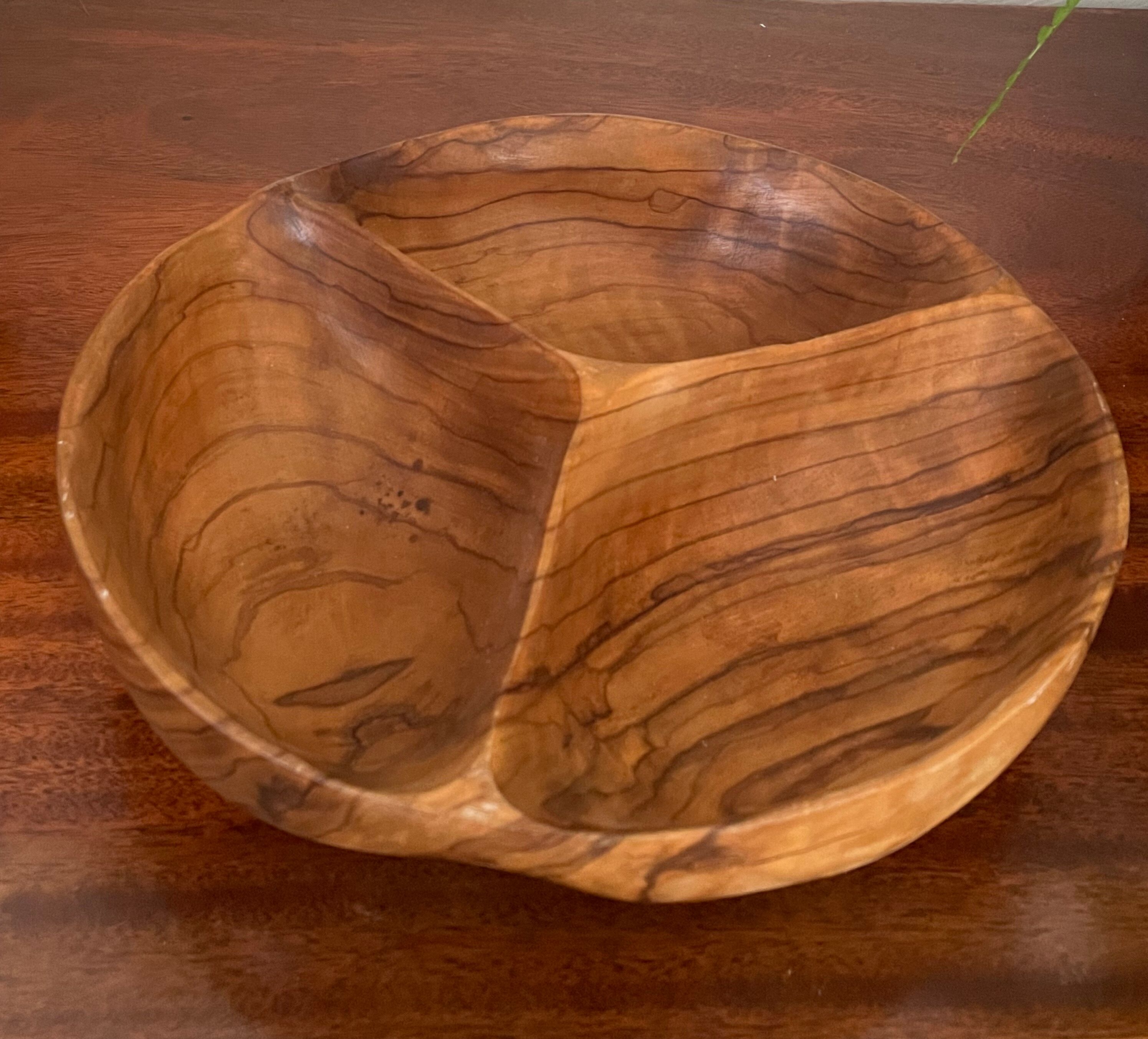 Vintage olive wood dish