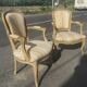 Pair of Louis XV style convertible armchairs