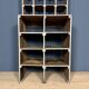 Large old industrial wooden workshop pigeonhole cabinet