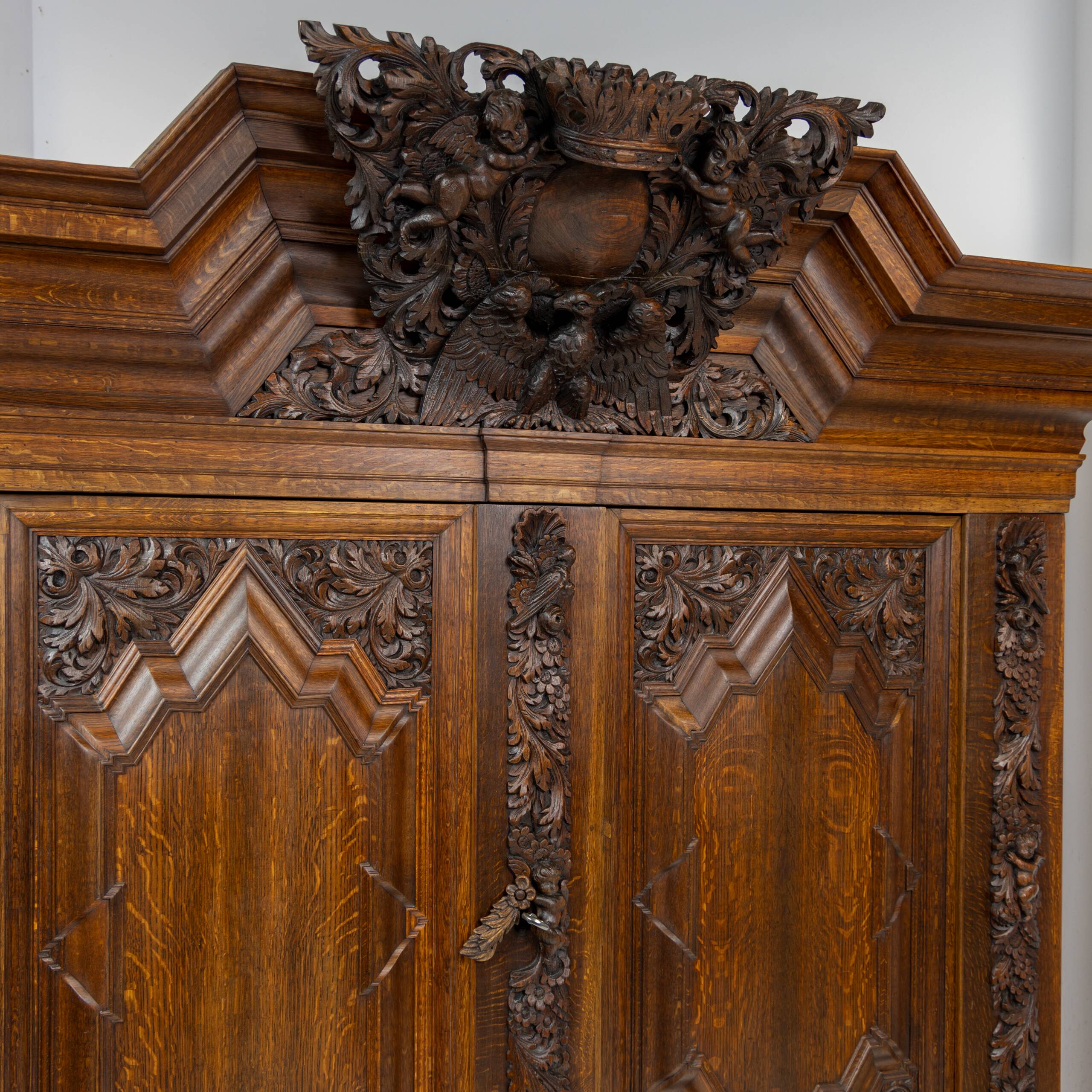 18th-century oak Baroque wardrobe - Königsberg