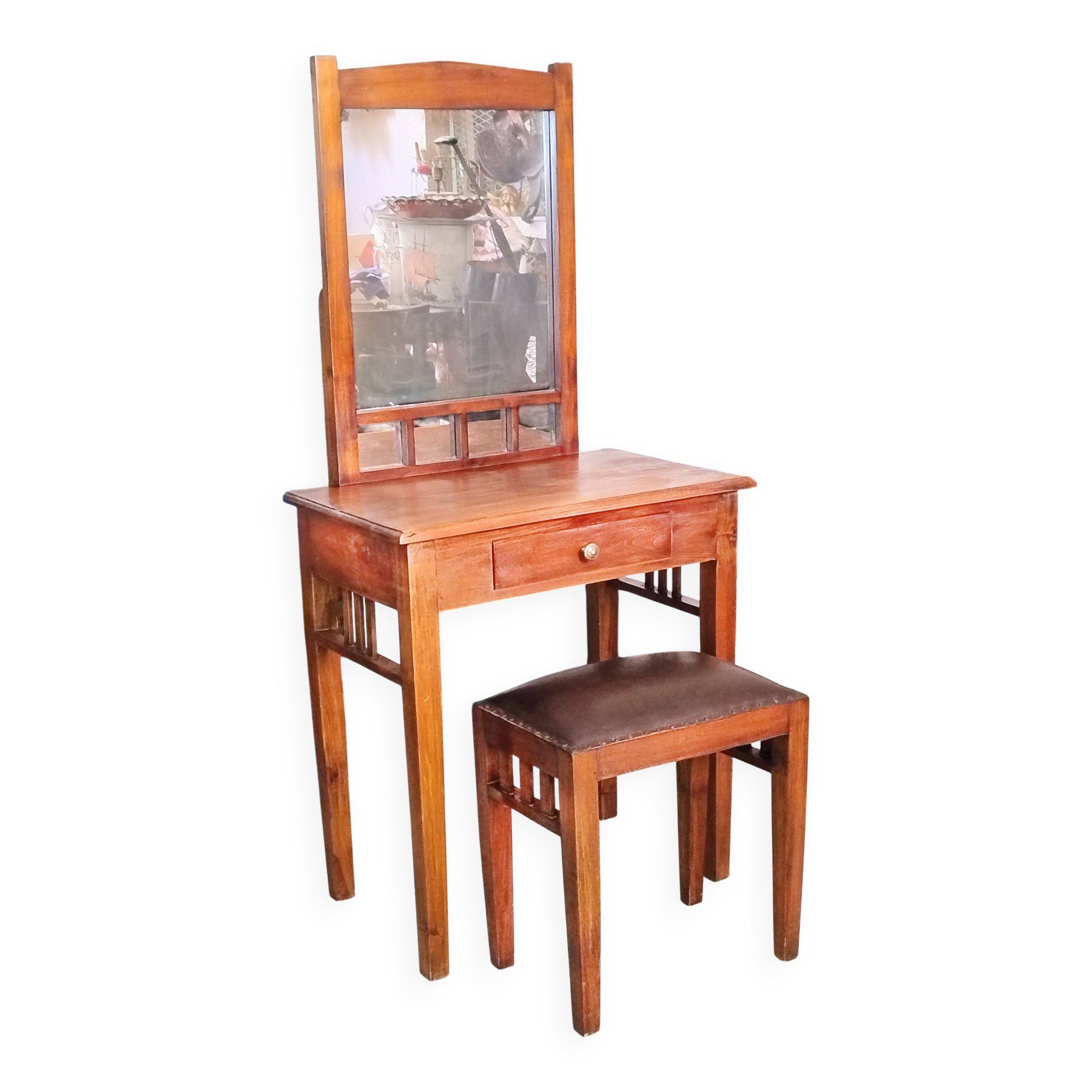 Coiffeuse Art déco et son tabouret assorti, 1930-1940