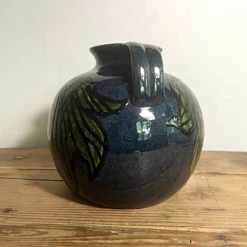 Glazed terracotta round vase
