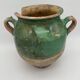 Old green glazed earthenware jam pot France 19th century