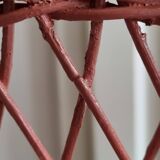 Terracotta rattan and wicker shelf