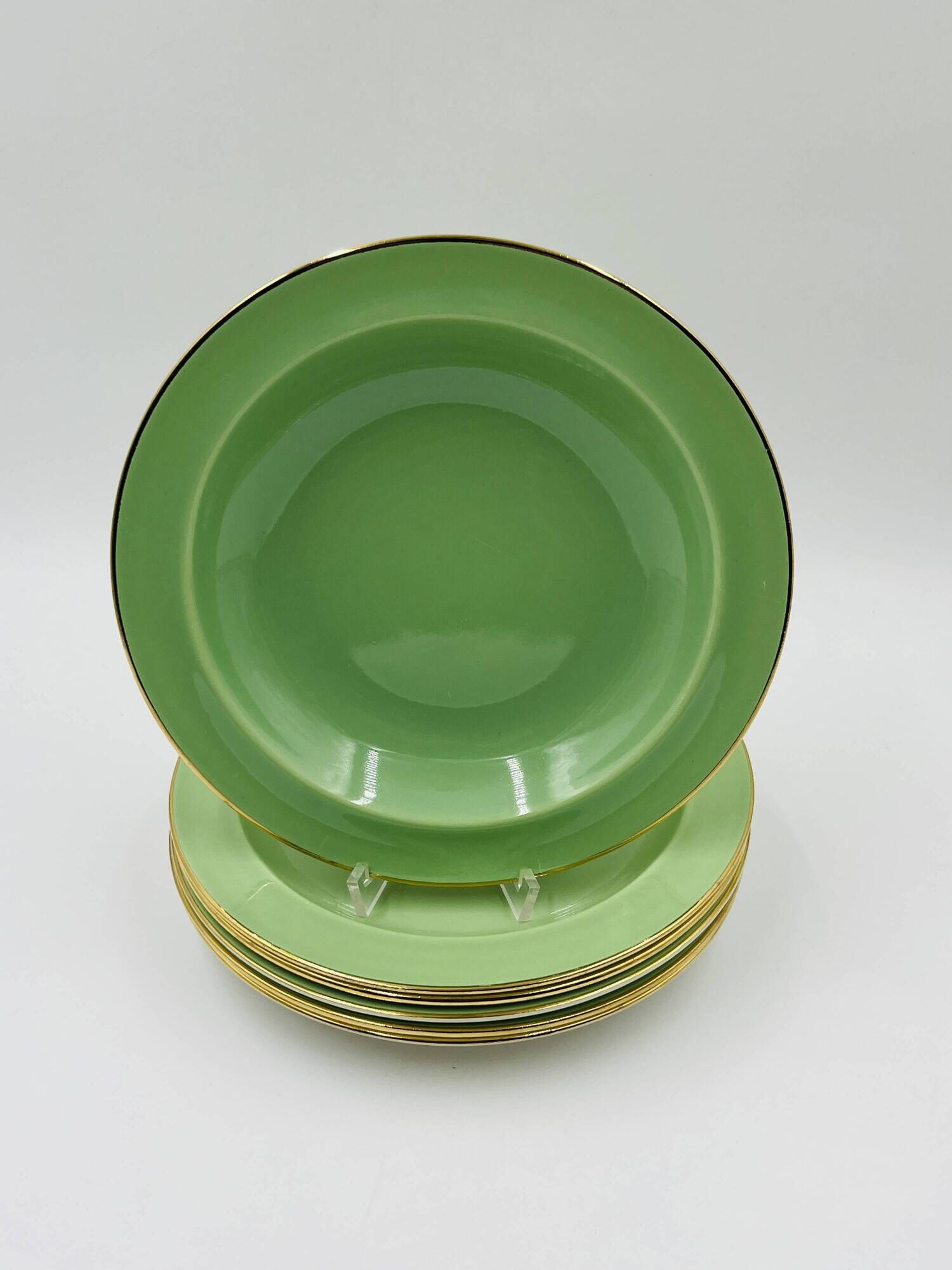 Set of 6 Keralux Boch deep plates