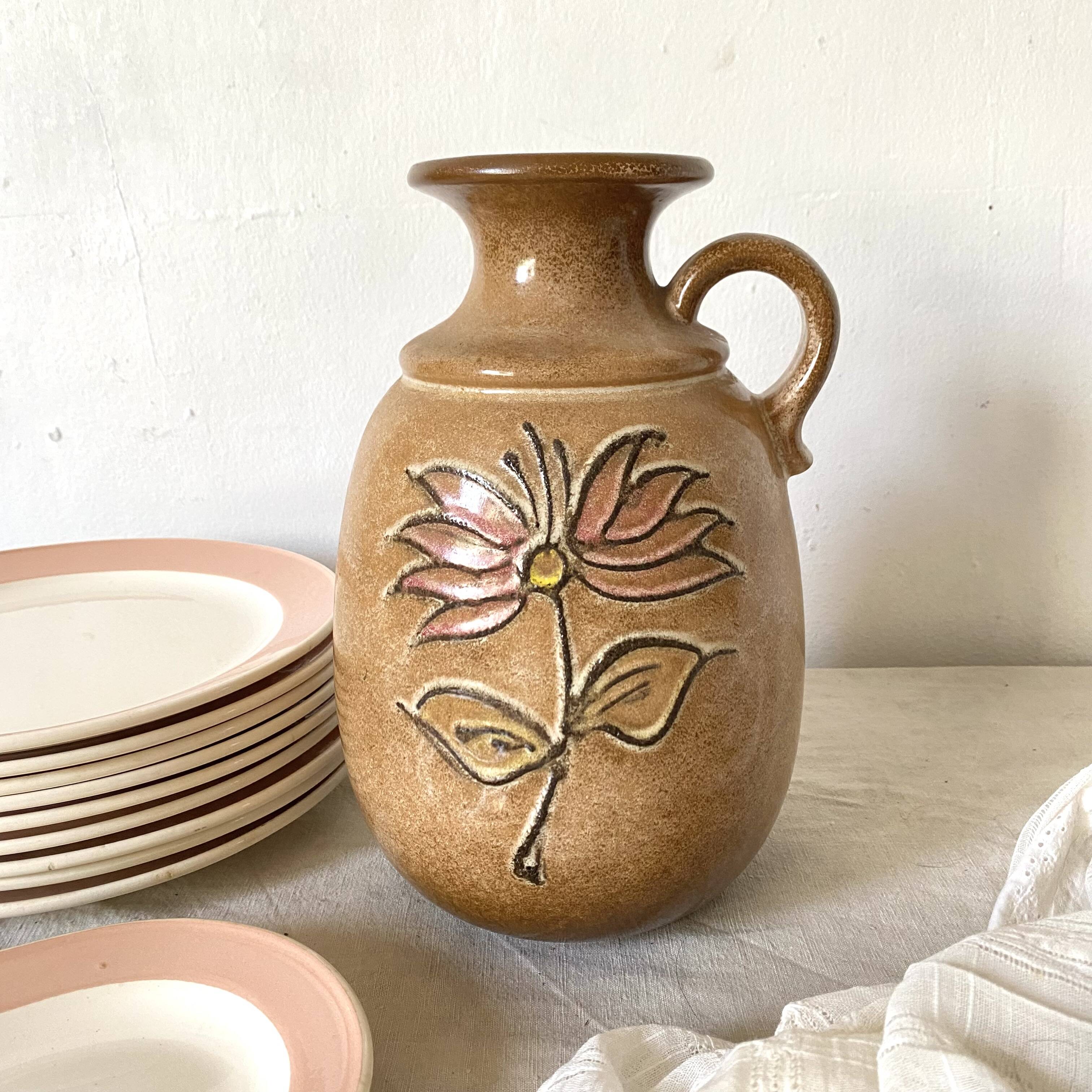 Ceramic flower vase from West Germany, 1970