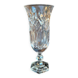 Cut Crystal Stemmed Glass signed "Cristallerie de Sèvres"