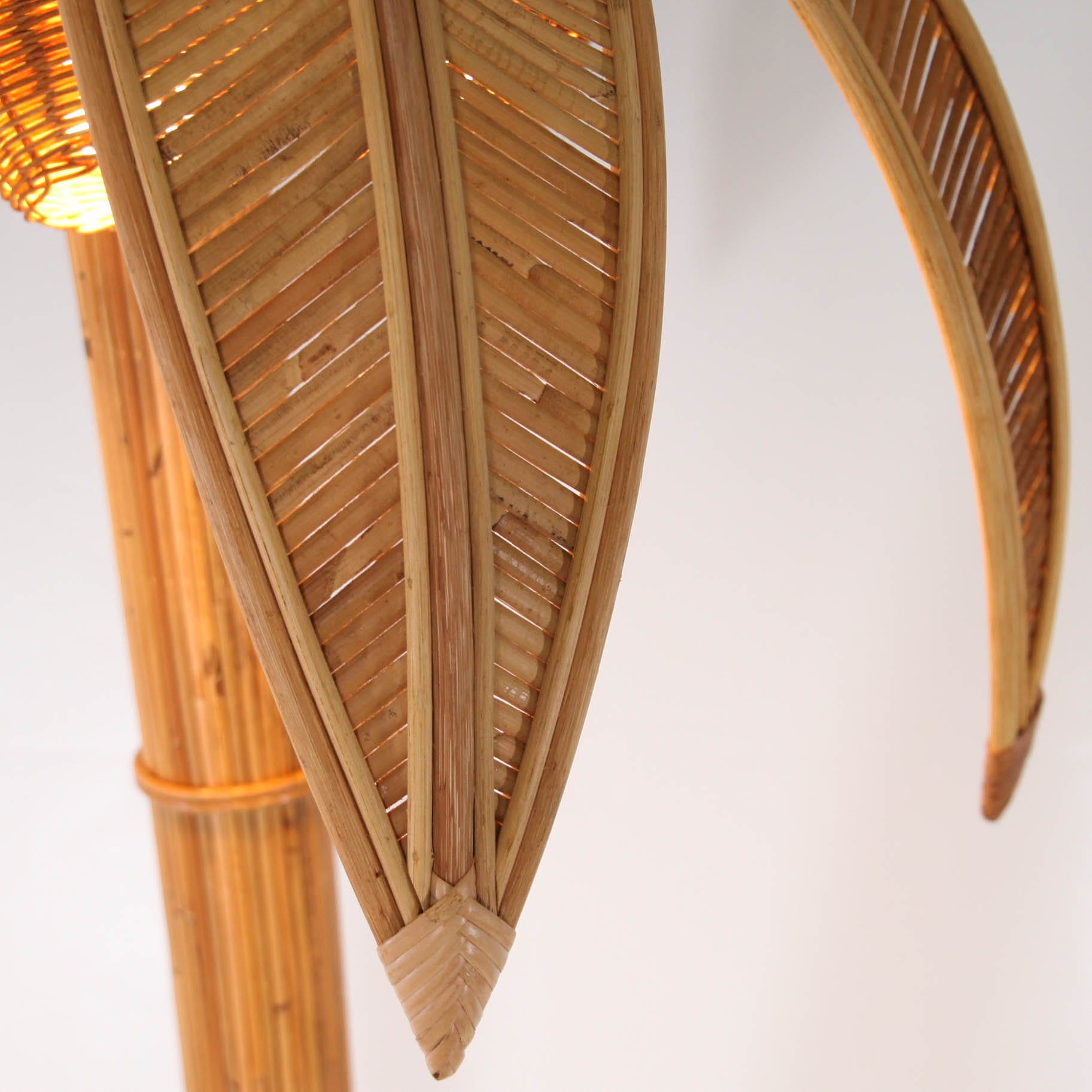 "Palm tree" floor lamp in rattan