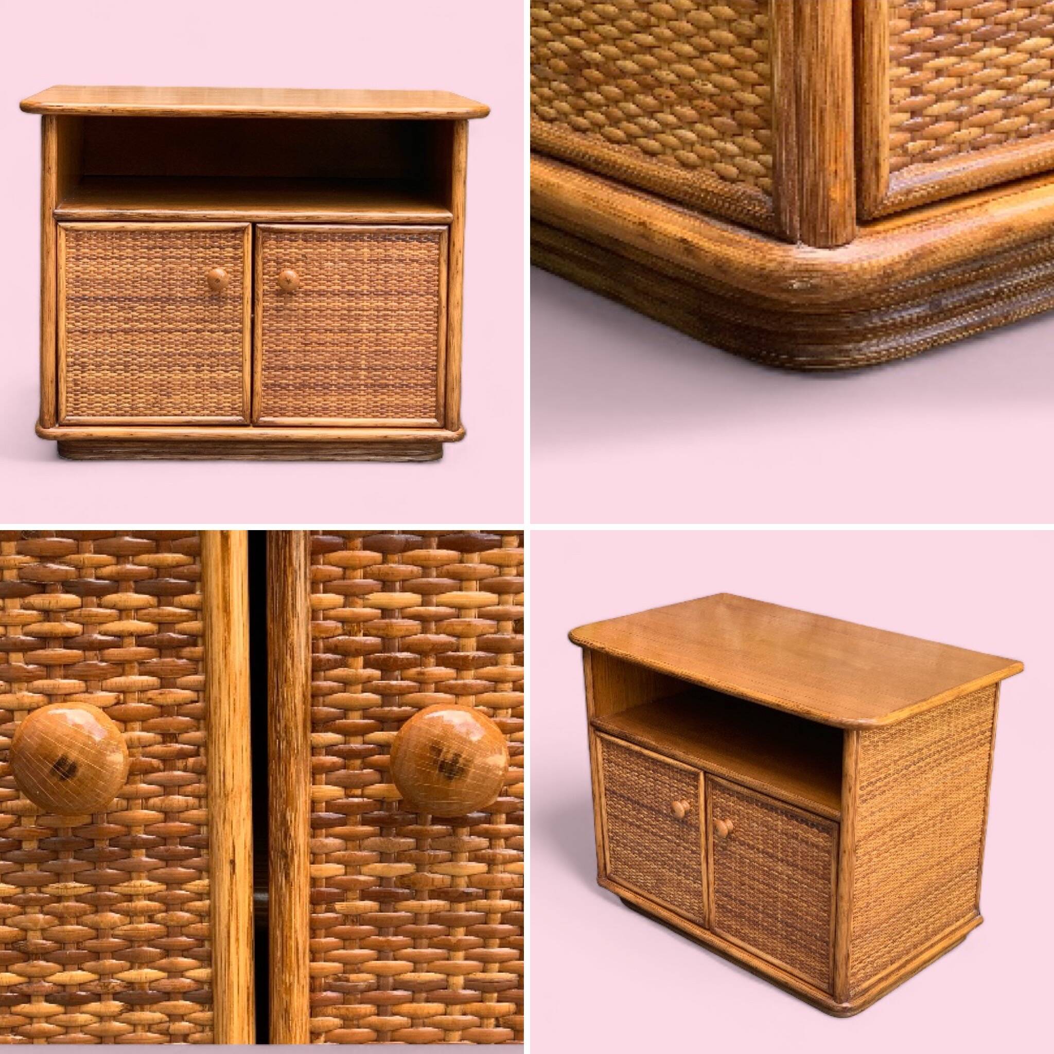 Oak rattan and woven wicker furniture 1980