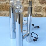 Chromed metal wall lights from Sciolari House in the 60s