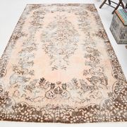 5x9 Brown Beige Classic Floral Handmade Vintage Rug, 167x283Cm SK 5465
