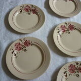 7 plates have dessert badonviller red roses decor