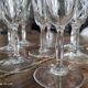 Set of 10 vintage champagne flutes in chiseled crystal with flared drinking