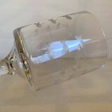 Duo of cut glass fish candle holders