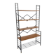 Vintage Italian bookshelf in teak and metal from the 1960s.