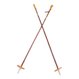 Paire de bâtons de skis vintage en roseau 141 cm