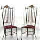 Vintage pair of Brass Tall Chairs from Chiavari, Italy 1950s