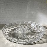Plat rond en cristal à facettes