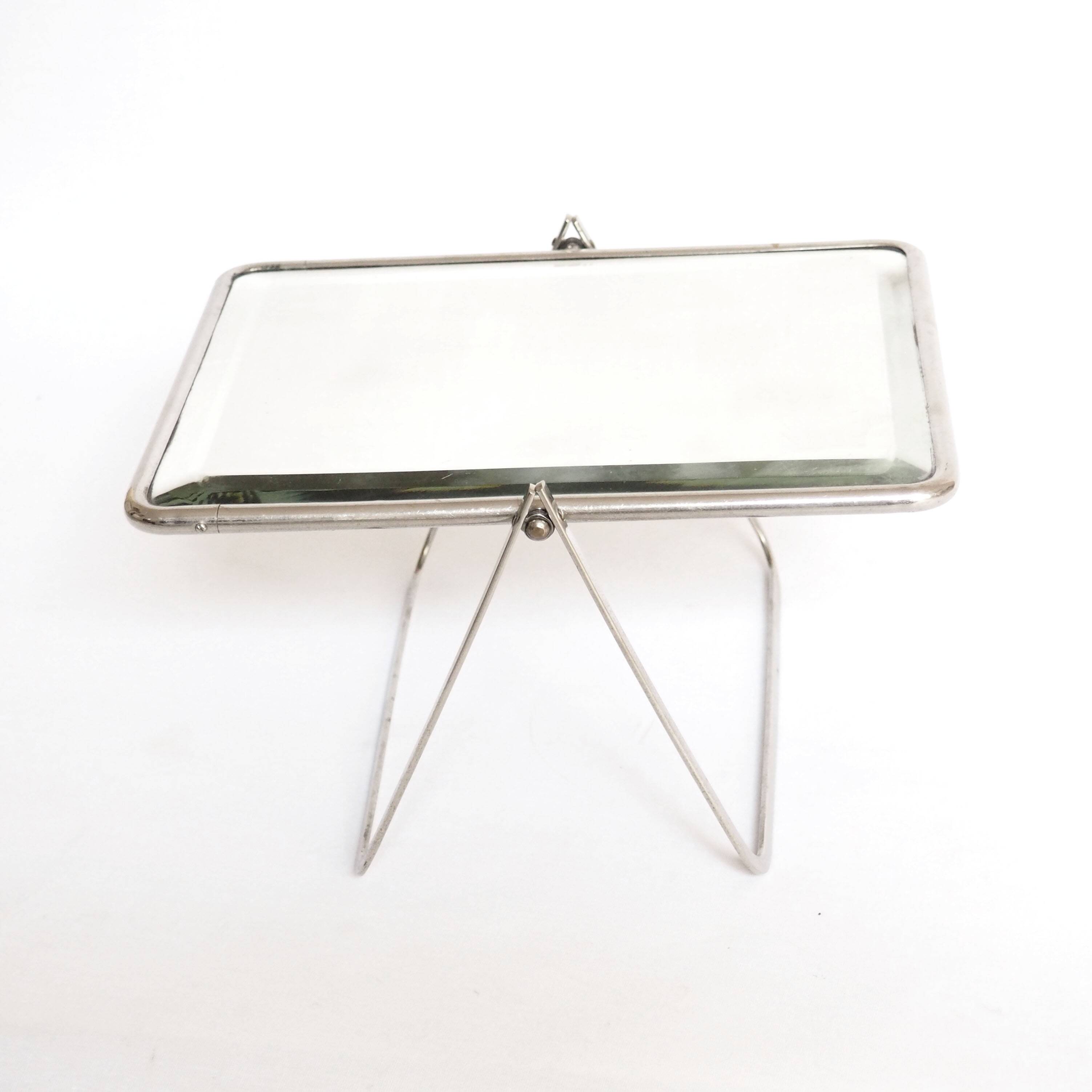 Double and beveled psyche mirror