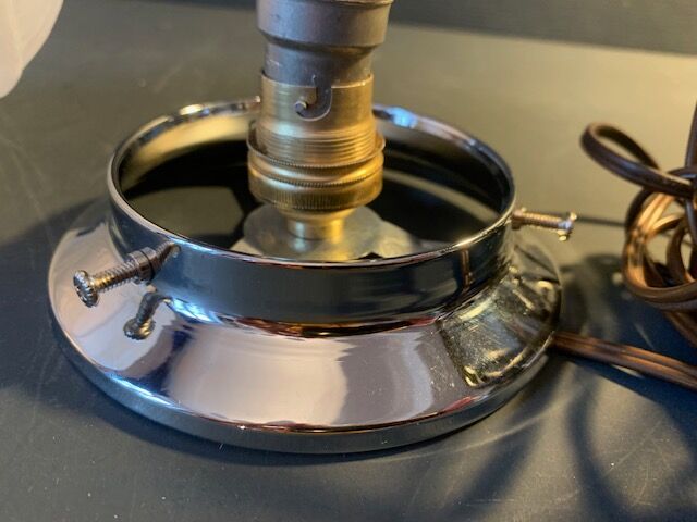 Antique art deco lamp, molded glass globe lamp 1930, France