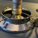 Antique art deco lamp, molded glass globe lamp 1930, France