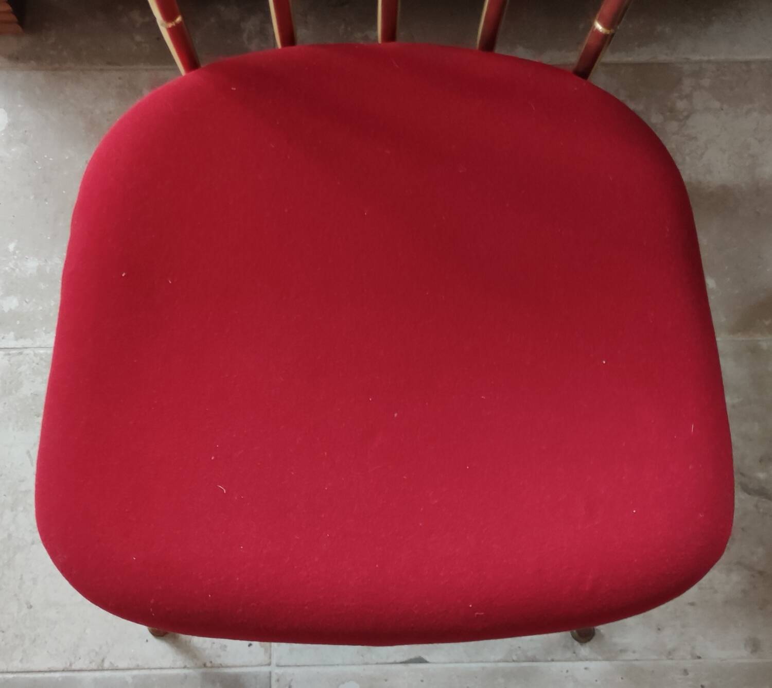 Chaise vintage design métal doré décor bambou