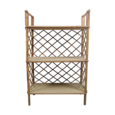Vintage library shelf right furniture with 3 trays in rattan sixties 1960