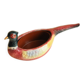 Cache pot - Pheasant Planter in Earthenware — Polychrome Animal Motif Majolica