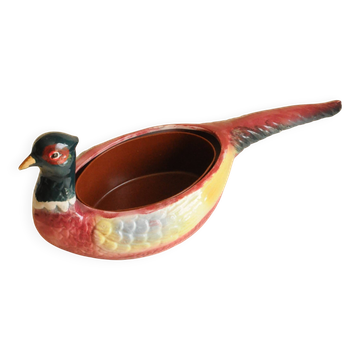 Cache pot - Jardinière Faisan en Faïence — Barbotine Animalière Polychrome