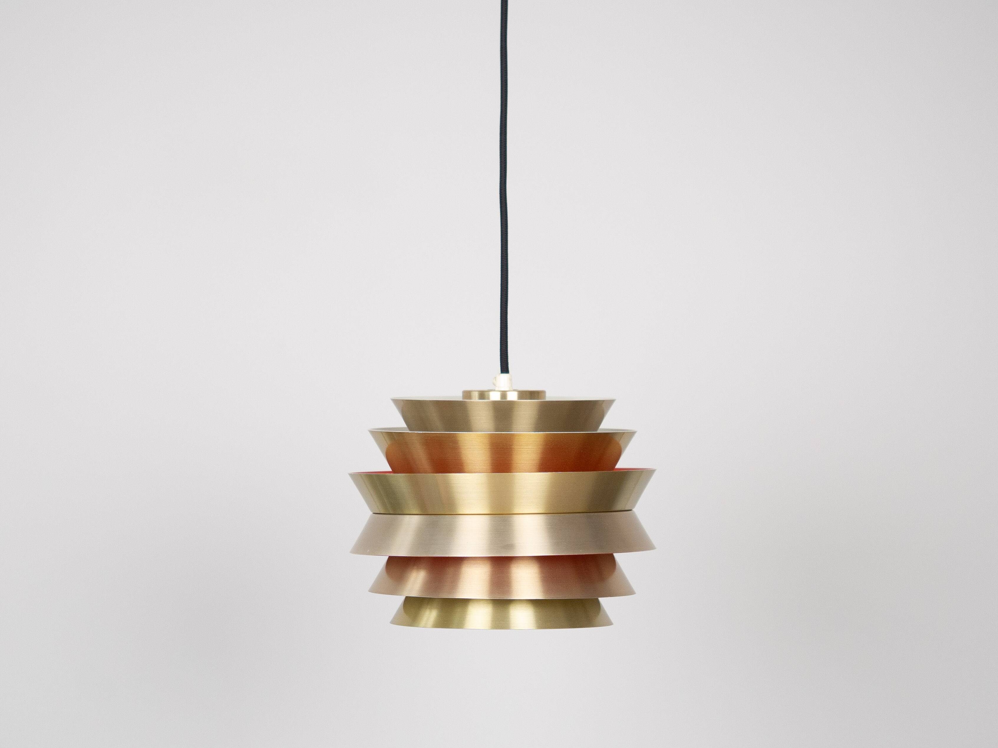 Pair of 2 Swedish vintage pendant lamps Trava by Carl Thore, Granhaga, 1960