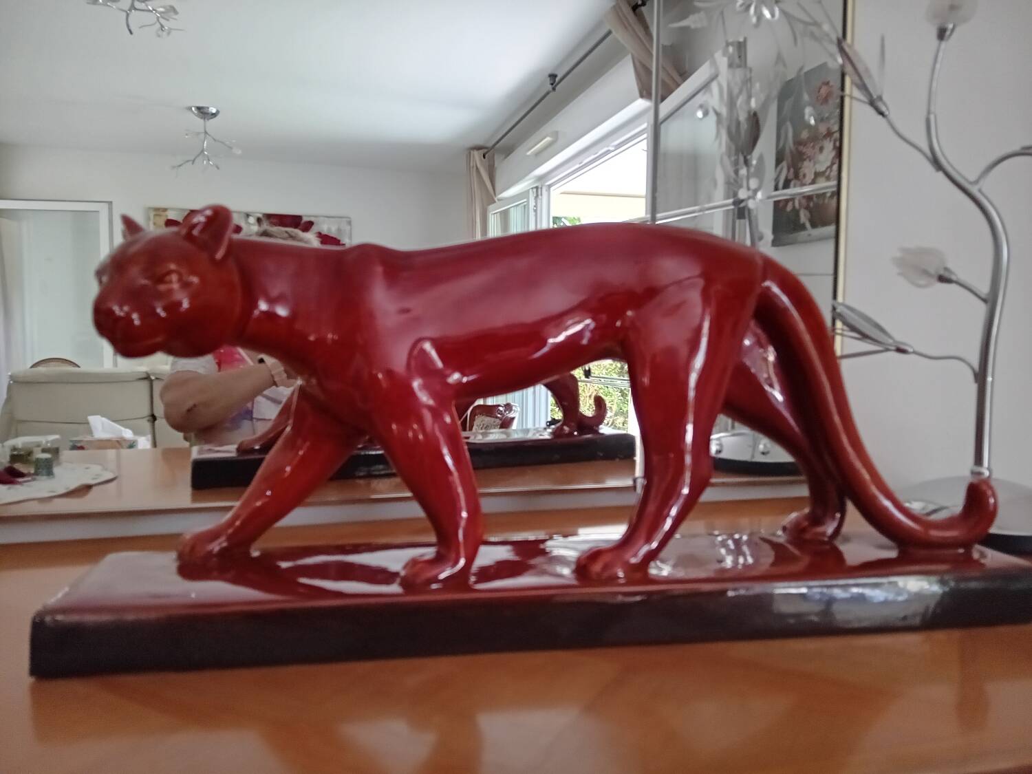 Red enameled panther